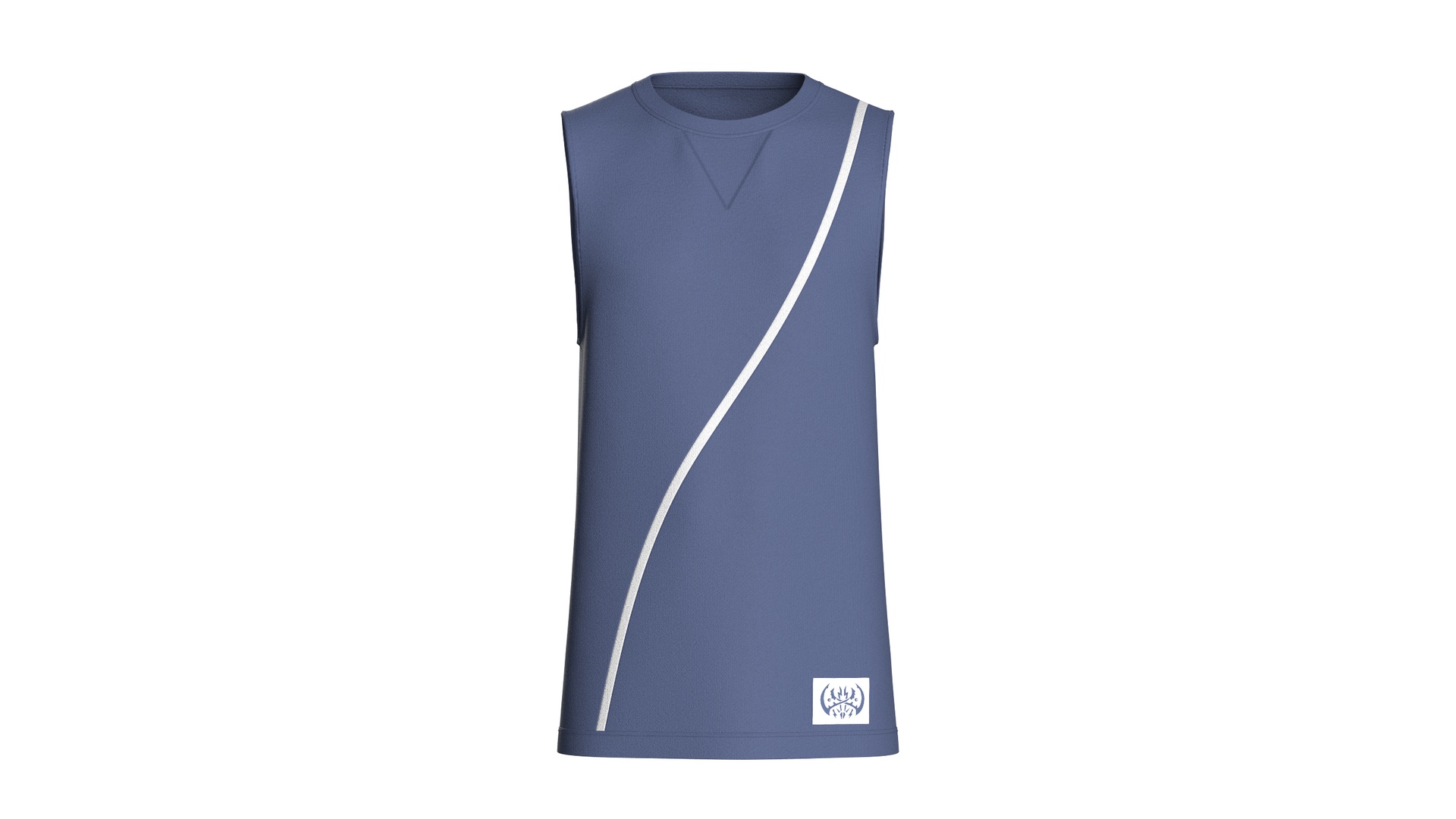 Media 1 for listing Men Curved Striped Sleeveless Tank Top | High Poly