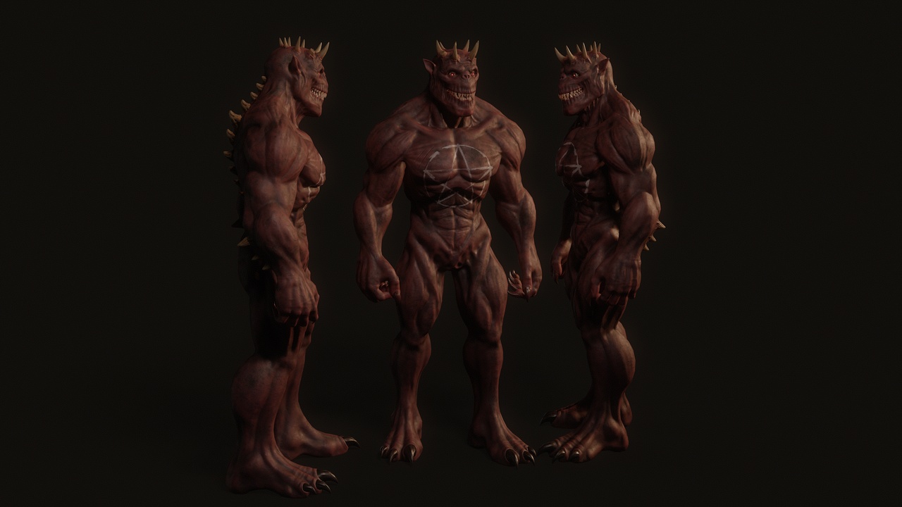 Media 1 for listing Daemon/Monster Dark Fantasy Boss - UE5 Skeletons - Rigged
