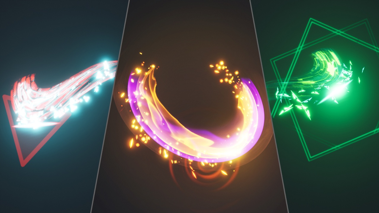 280 Sword Slashes VFX Pack Fab