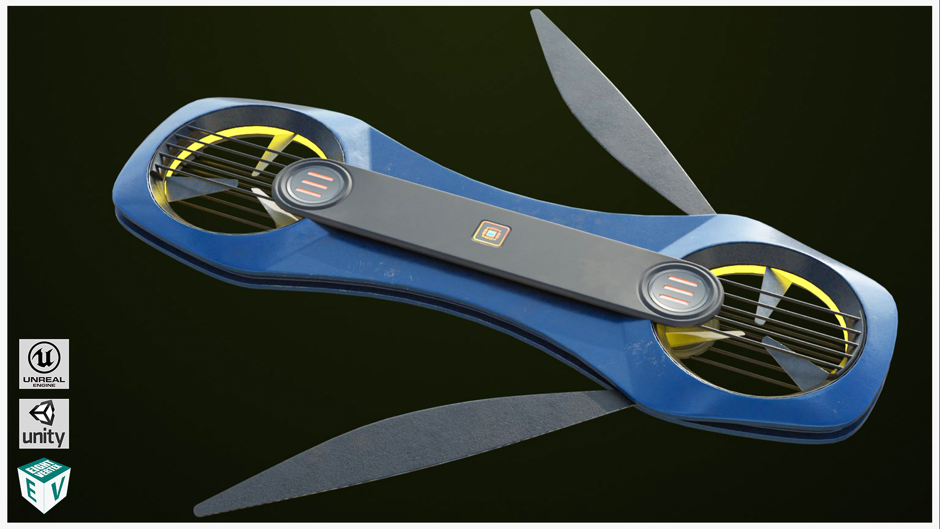 Sci Fi Hoverboard 2 All PBR Unity UE Textures Included | Fab