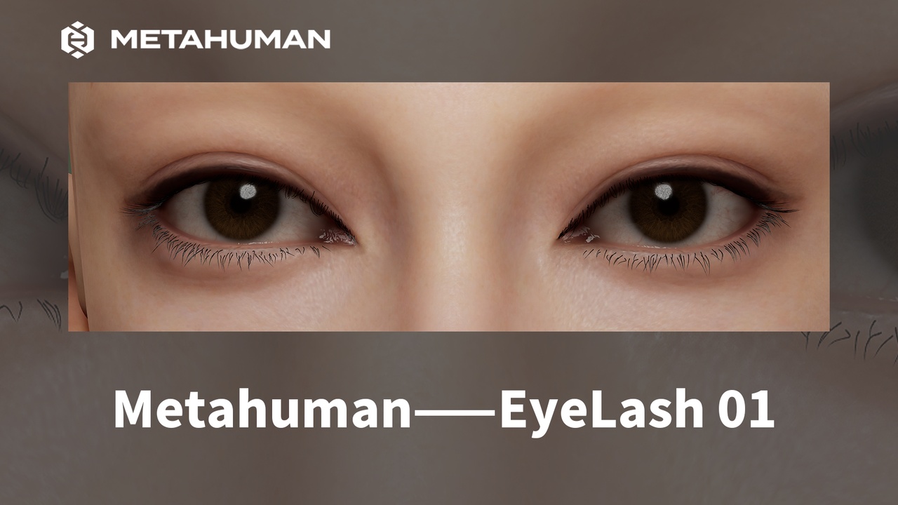 Медиа 1 для объявления Metahuman Groom Eyelash 01 编辑器配件 男性短小睫毛