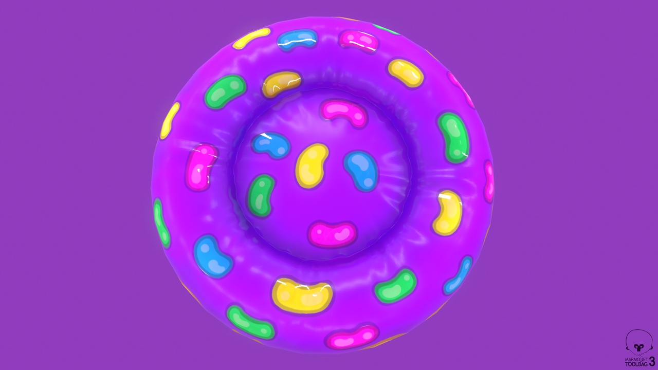 Media 1 for listing Stylized Violet Donut Pet Bed-Cartoon 3 D model-Dogs and Cats Free low-poly