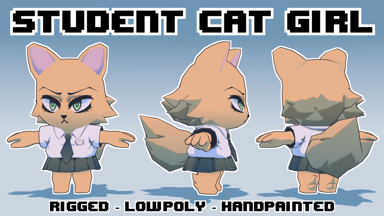 Media 1 for listing Student Cat Girl (Rigged)