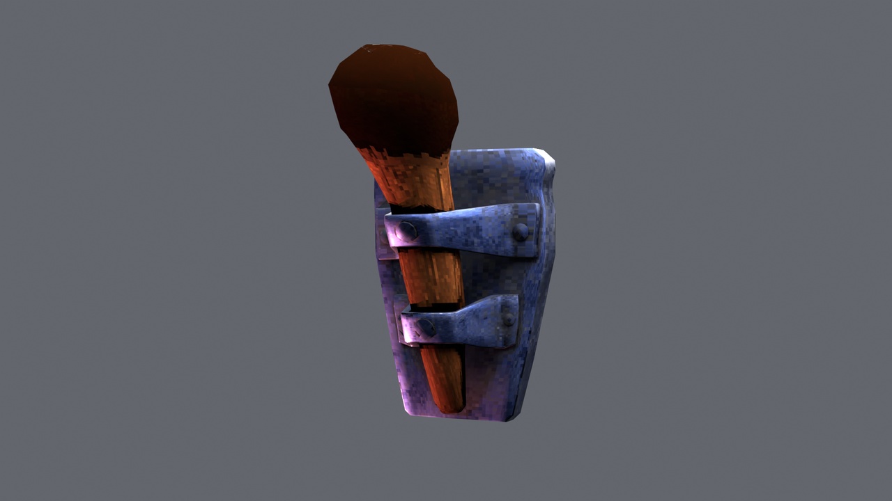 Media 1 for listing Pixel-Style Medieval Torch – Stylized Wall Light for Retro Games
