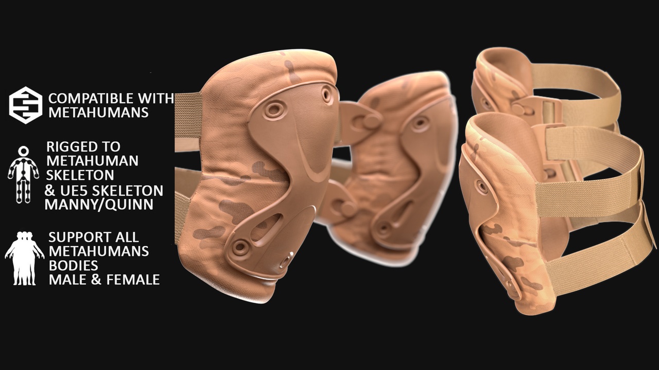 出品Tactical Knee Pads 16 - All MH Bodies & UE5 Skeletons - Riggedのメディア1