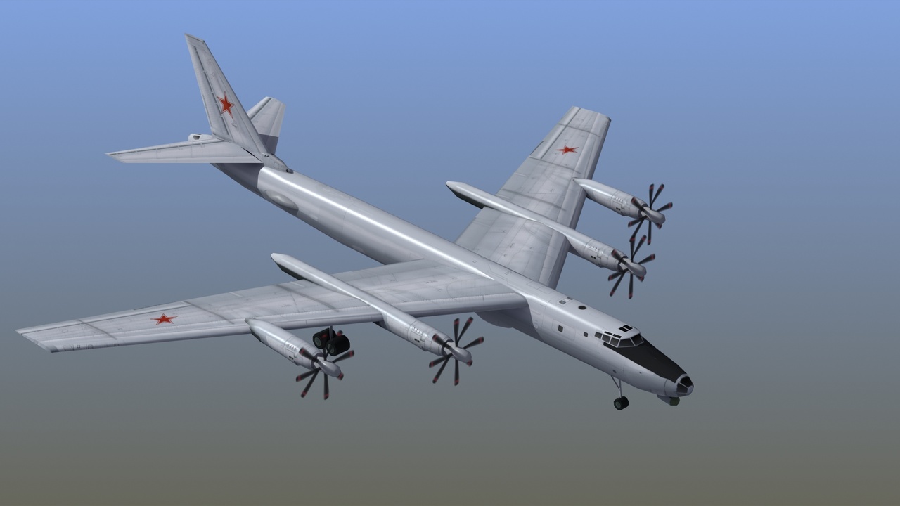 Media 1 for listing Tu-142 Bear F Recon Aircraft Low-Polygon Game Ready 3D Model