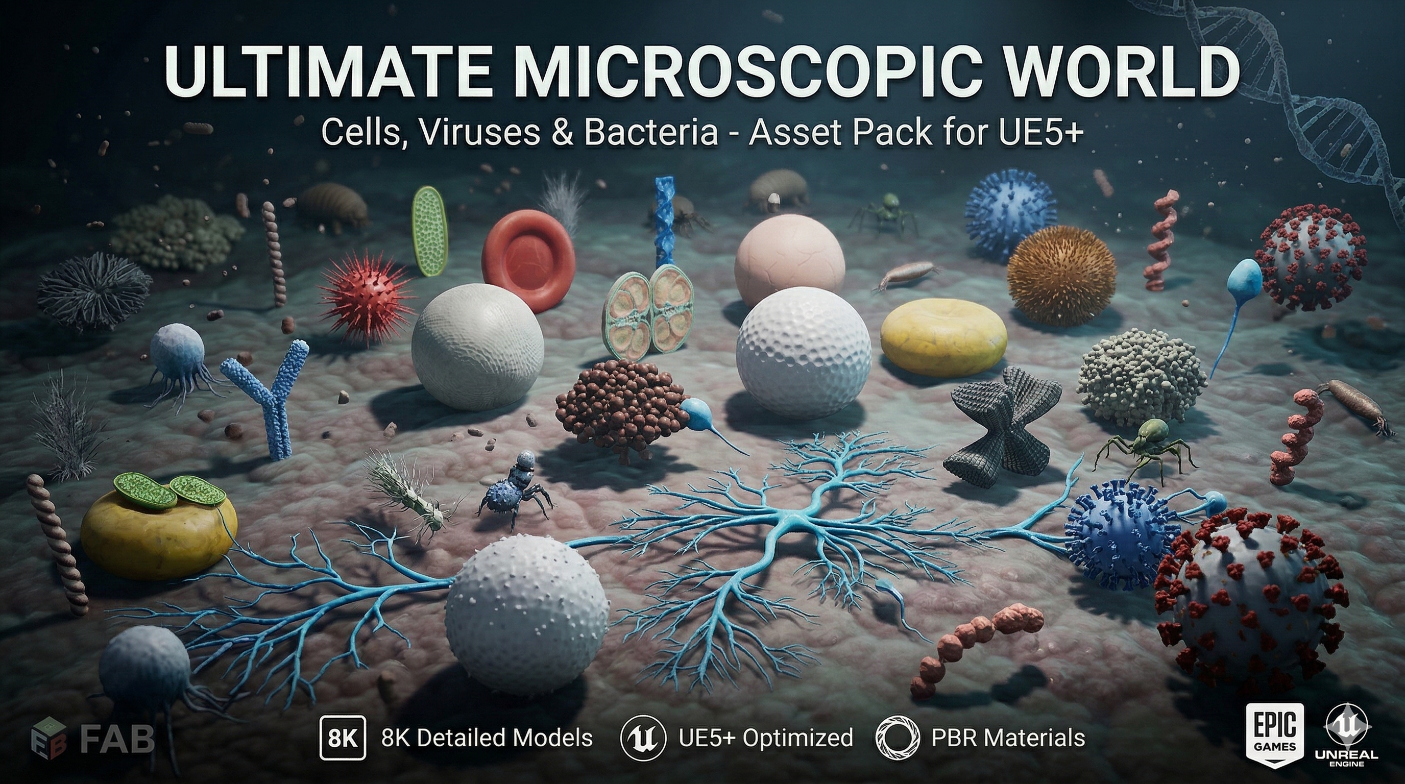Microscopic Model Ultimate Microscopic World - Cells, Viruses & Bacteria | Fab
