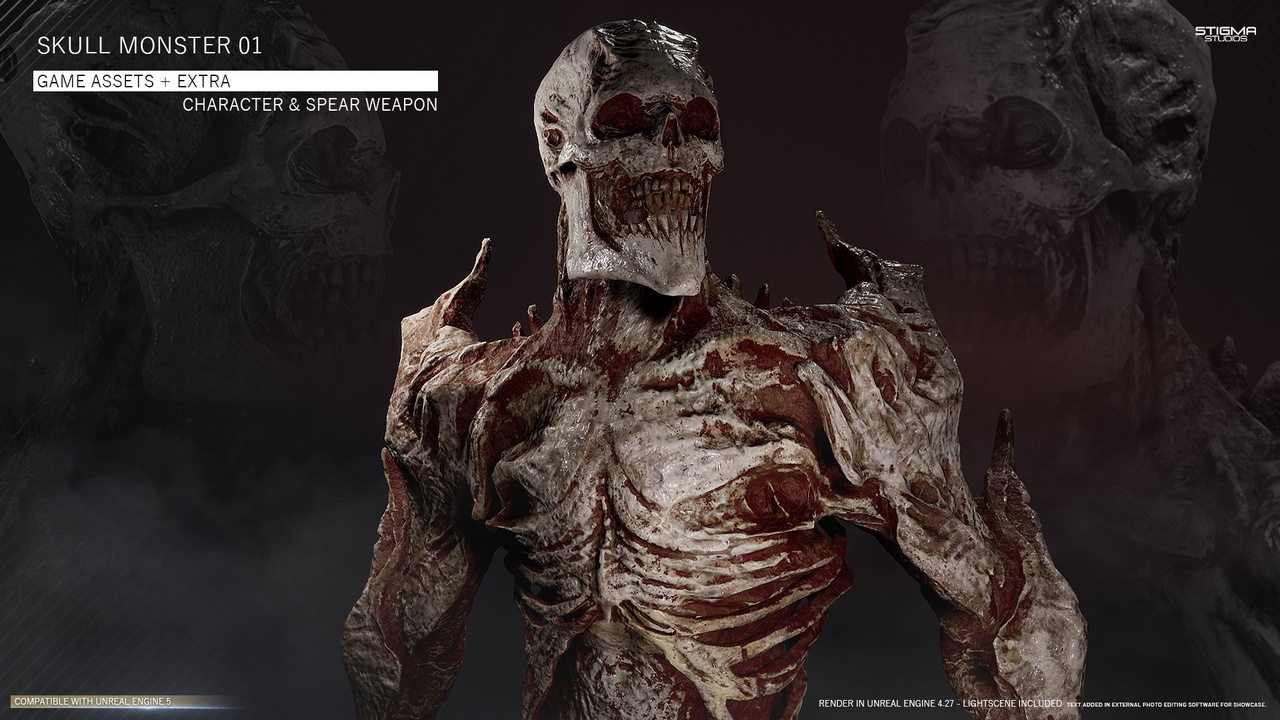 Media 1 for listing Skull Monster 01 - Game Assets + Extra | STIGMA STUDIOS