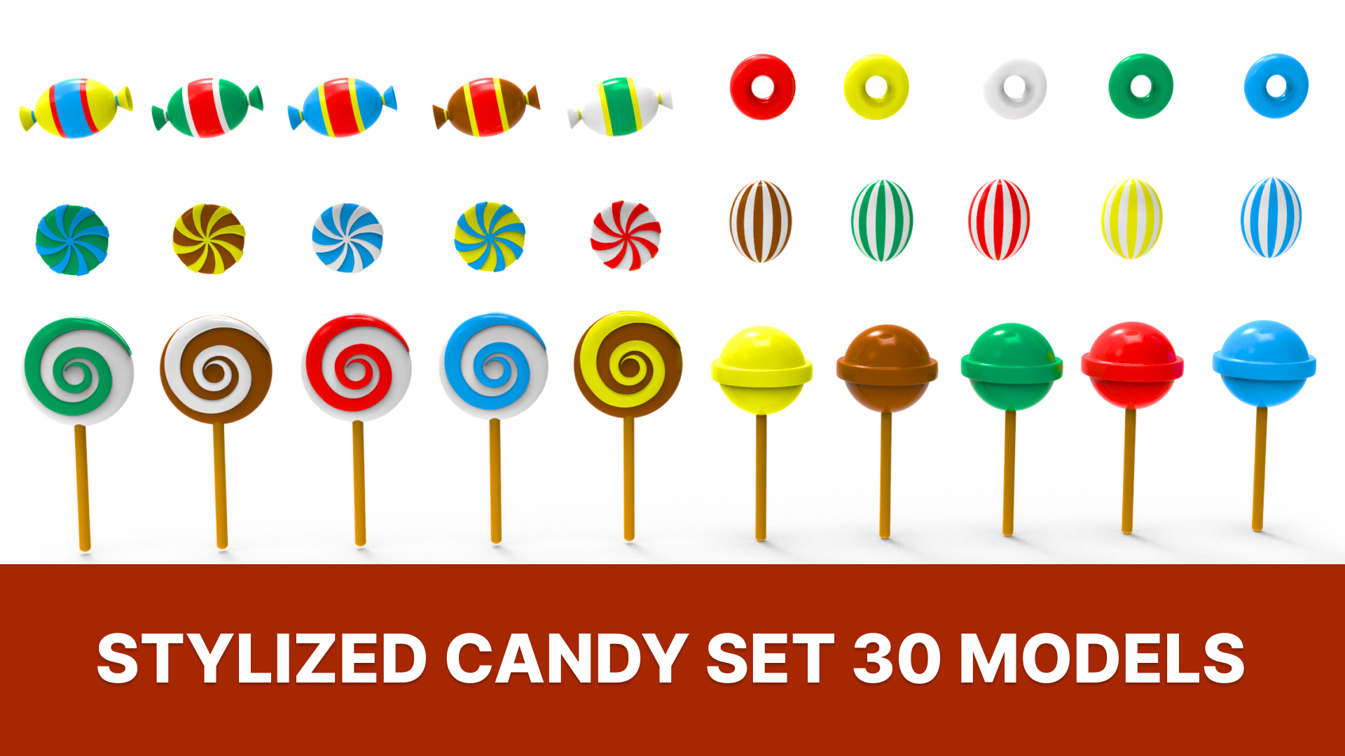 Stylized Candy Set 30 Models | Fab