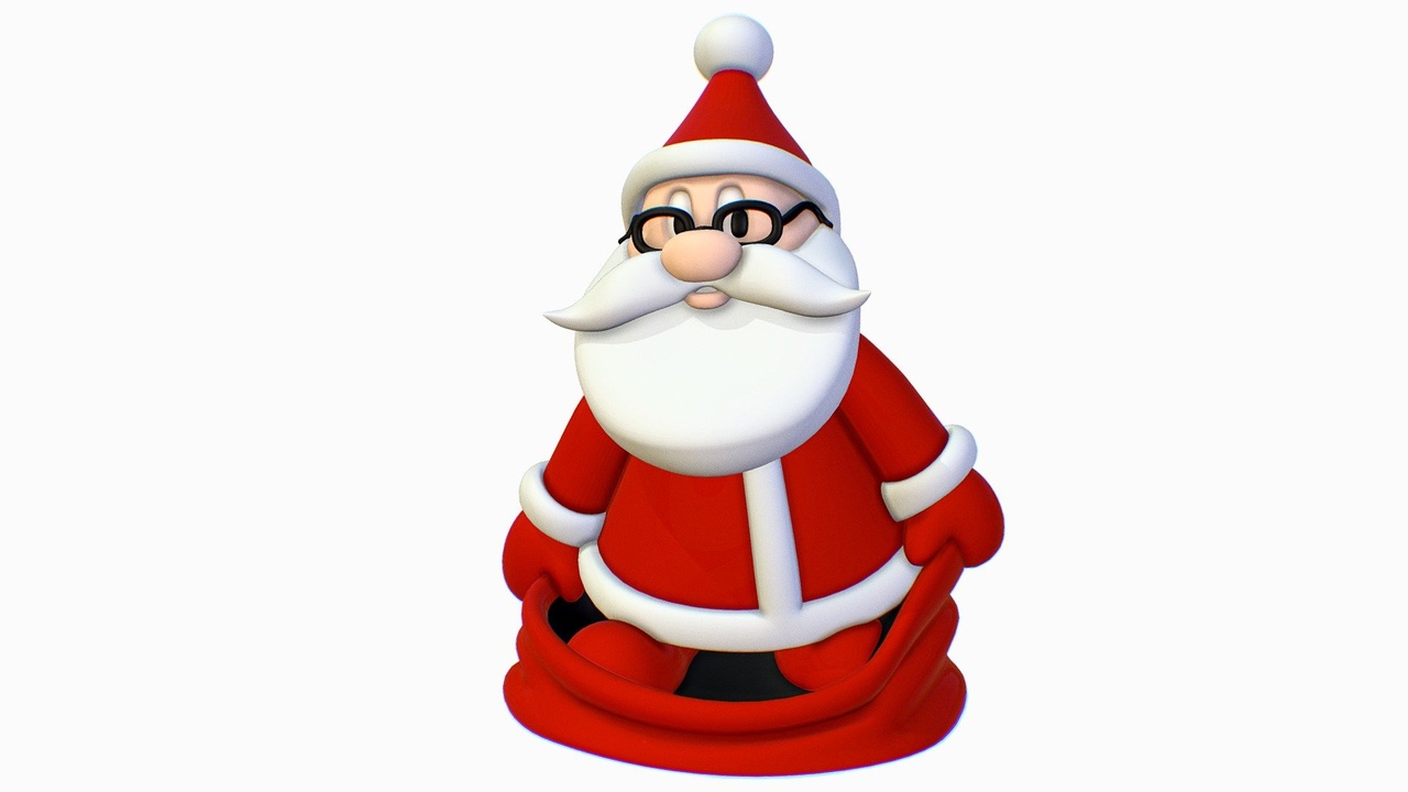 商品 High Poly 3d Model Stylish Santa Claus Beard Mustache Glasses Goggles Hat Cap 3d 的媒体 1