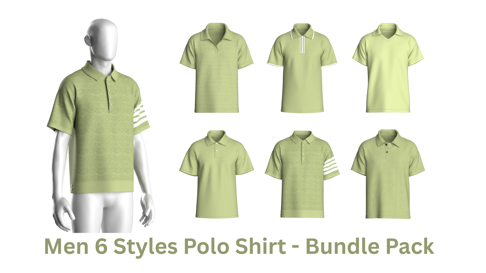 Media 1 for listing Men 6 Styles Polo Shirt - Bundle Pack | High Poly