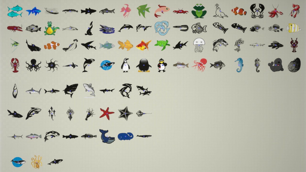 Media 1 for listing Aquatic Animal Decal Pack