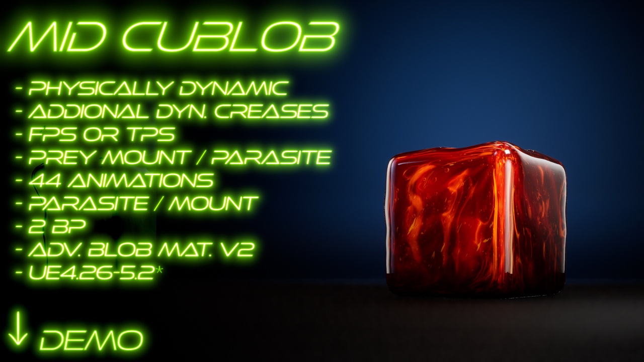 Media 1 for listing Mid CuBlob The Slime, physical and soft slime creature with blueprint & more