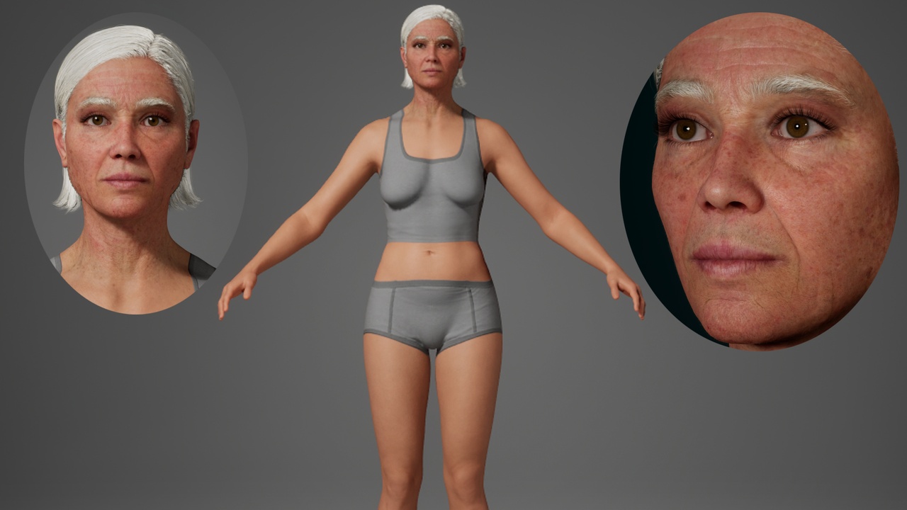 Media 1 for listing Editable MetaHuman Elderly - Louise.With hair, no clothing included.