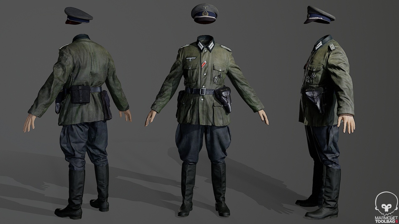 Medium 1 für Eintrag SS German uniform a pose pbr