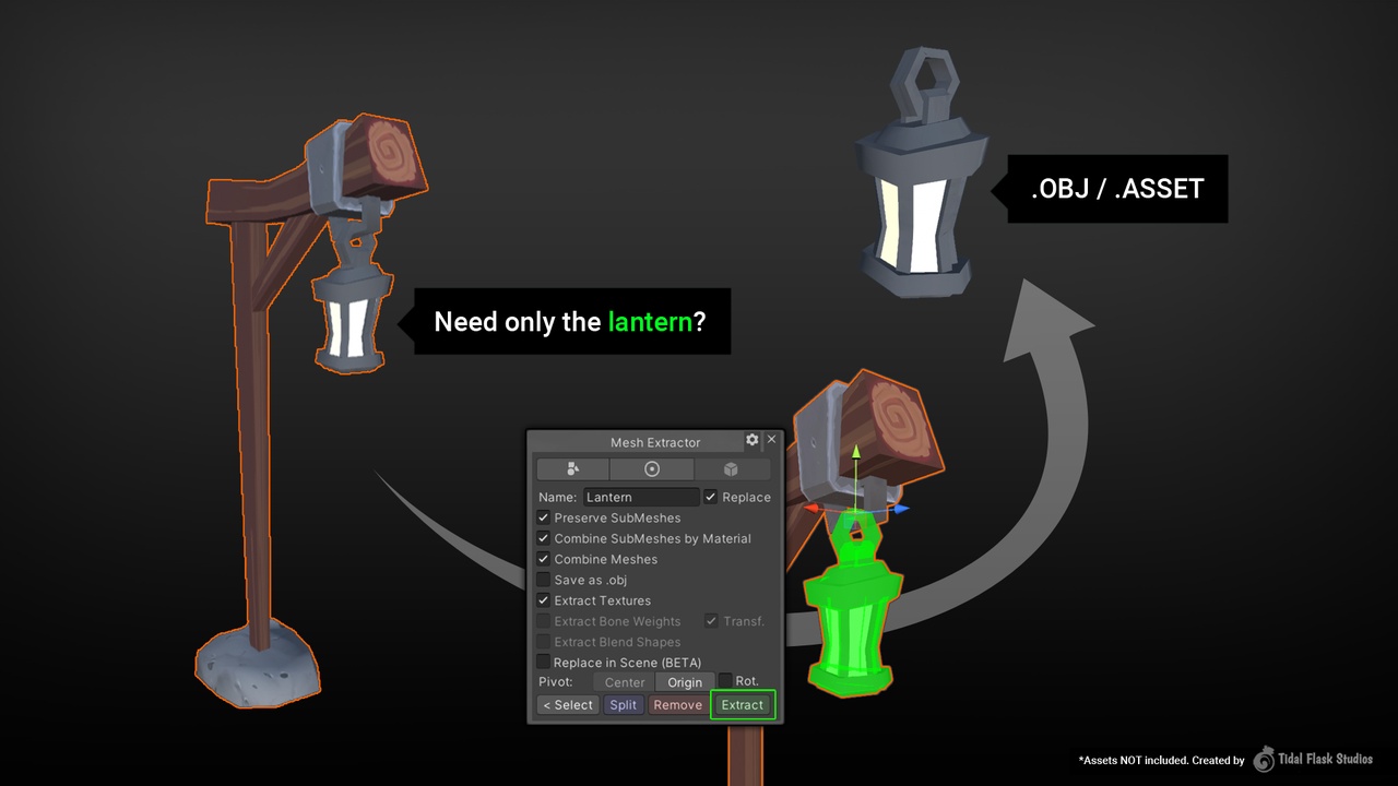 Media 1 for listing Mesh Extractor for Unity