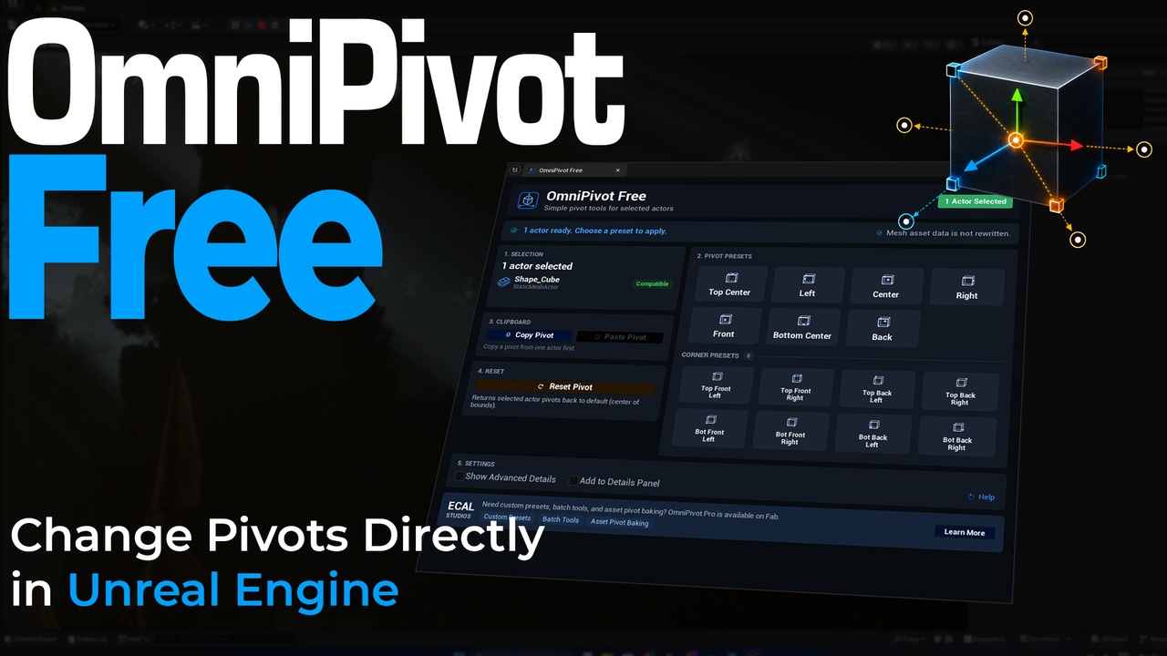 Media 1 for listing OmniPivot Free - Simple Pivot Tools for Unreal Engine