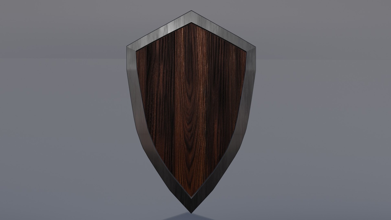 Media 1 for listing Dark Medieval Wooden Shield – Realistic Low Poly Game Ready Armor Prop