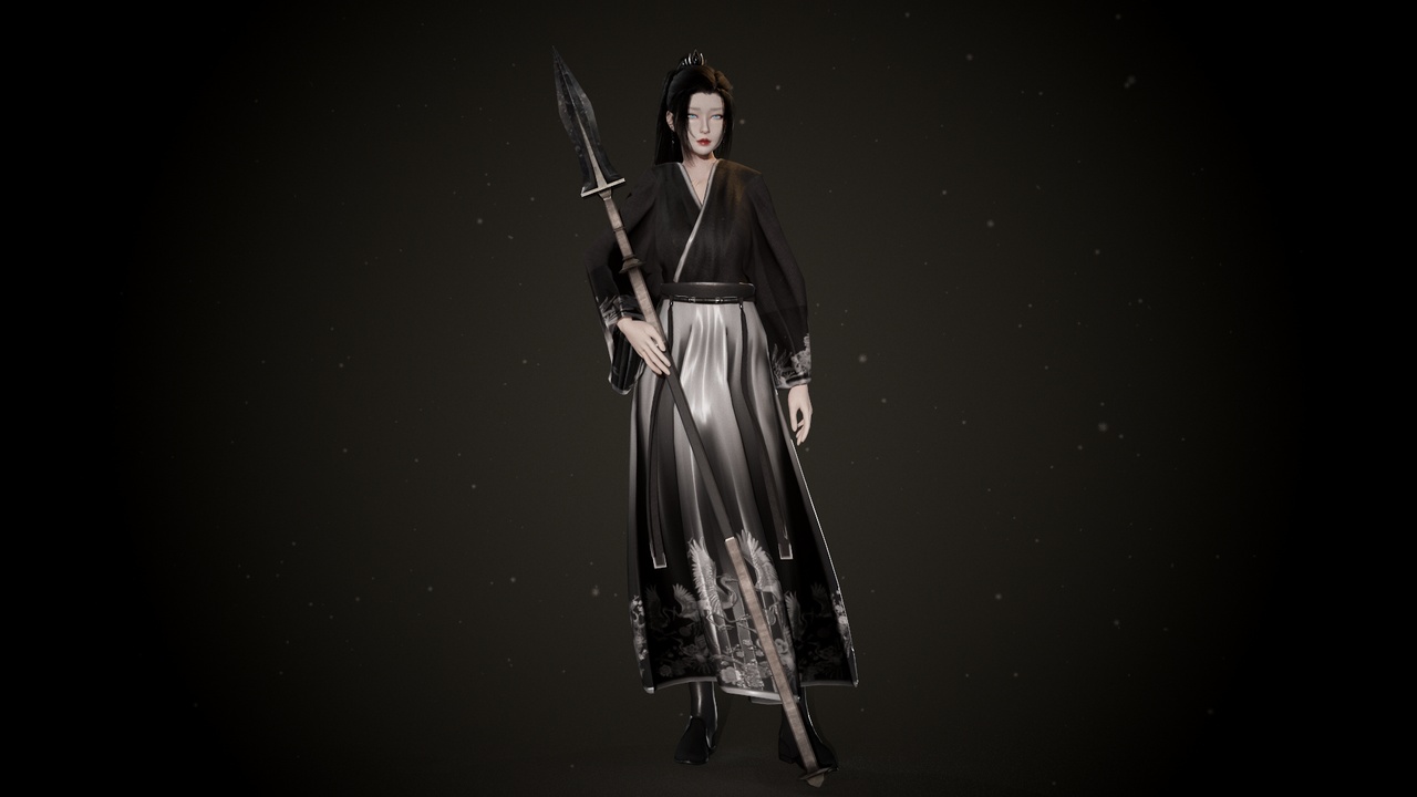 Media 1 for listing Chinese Warrior in Hanfu Dress - Modular Female Character