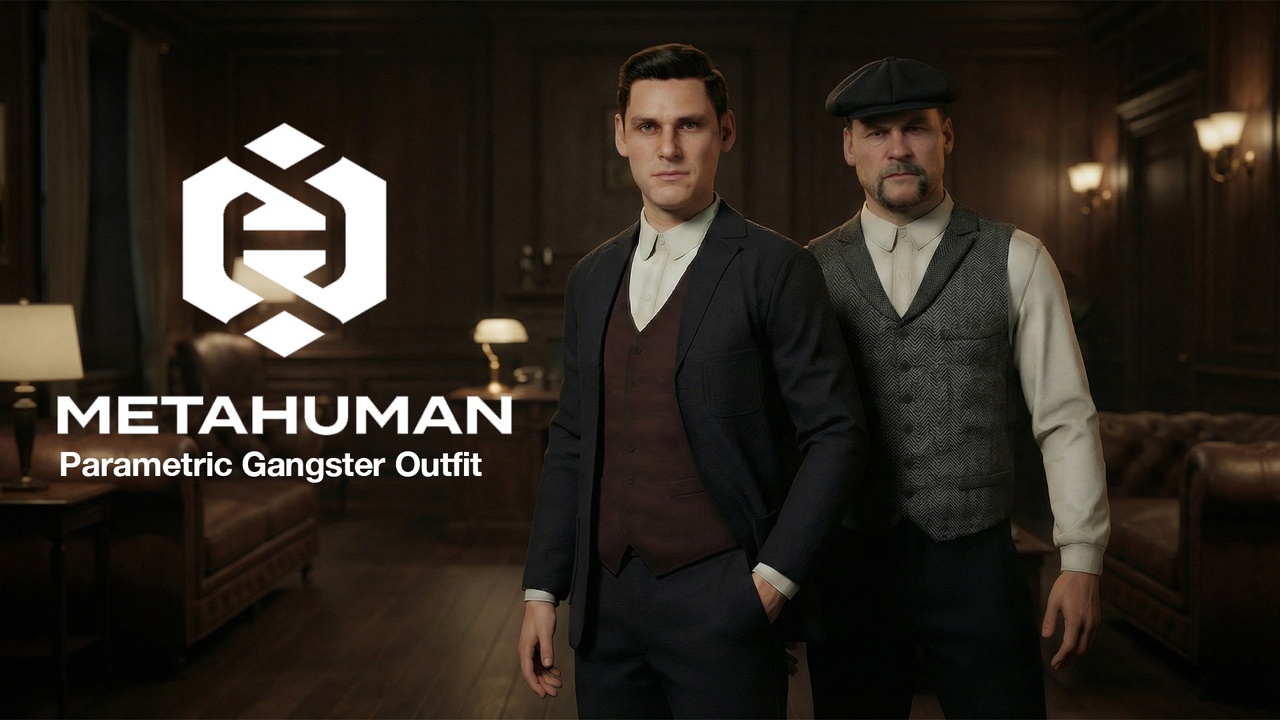 Media 1 for listing Parametric Gangster Outfit for Metahuman Vol 01 - MetaHuman Clothing