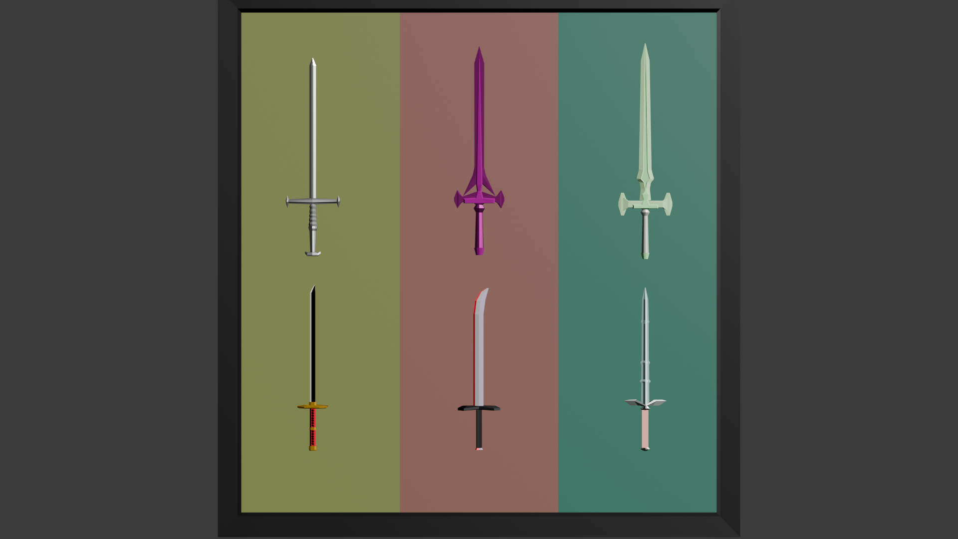 Low Poly Sword Pack – 6 Unique swords (Plain Materials) | Fab