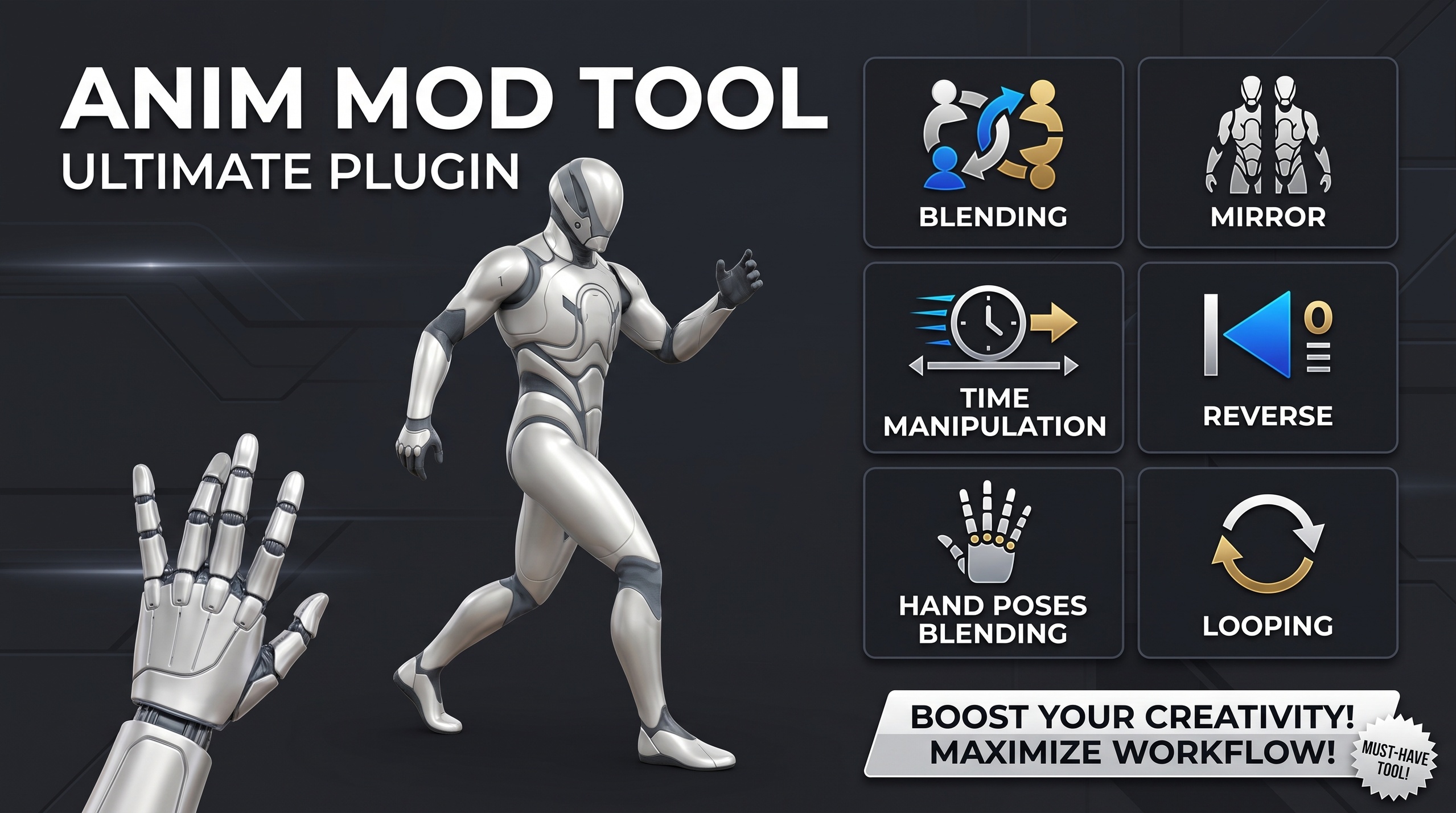 Media 1 for listing ANIM MOD TOOL [Animation Modifier: blend, mirror, reverse Animations and Mocap]