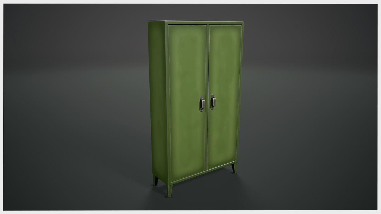 Media 1 for listing Stylized Realism Metal Storage Cabinet