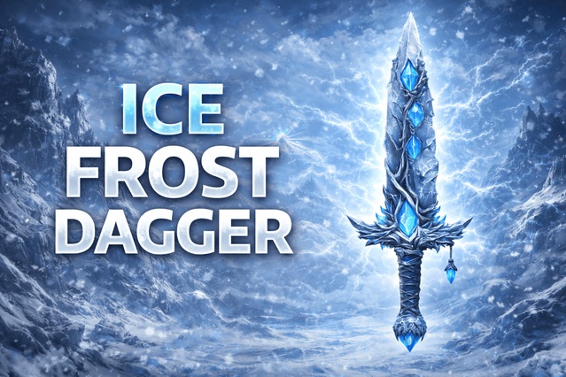 Ice Frost | Glacier Dagger | Stylized Frost Fantasy Weapon 3D Model (Game Ready) — Cobalt Game Assets