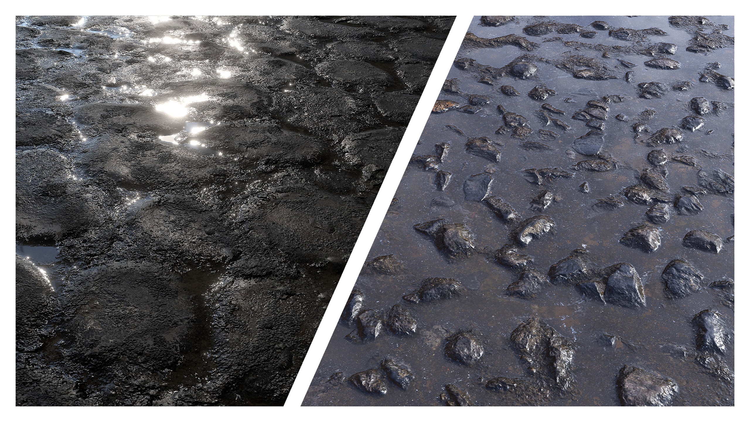 Media 1 for listing Wet Road 8K PBR Texture Combo