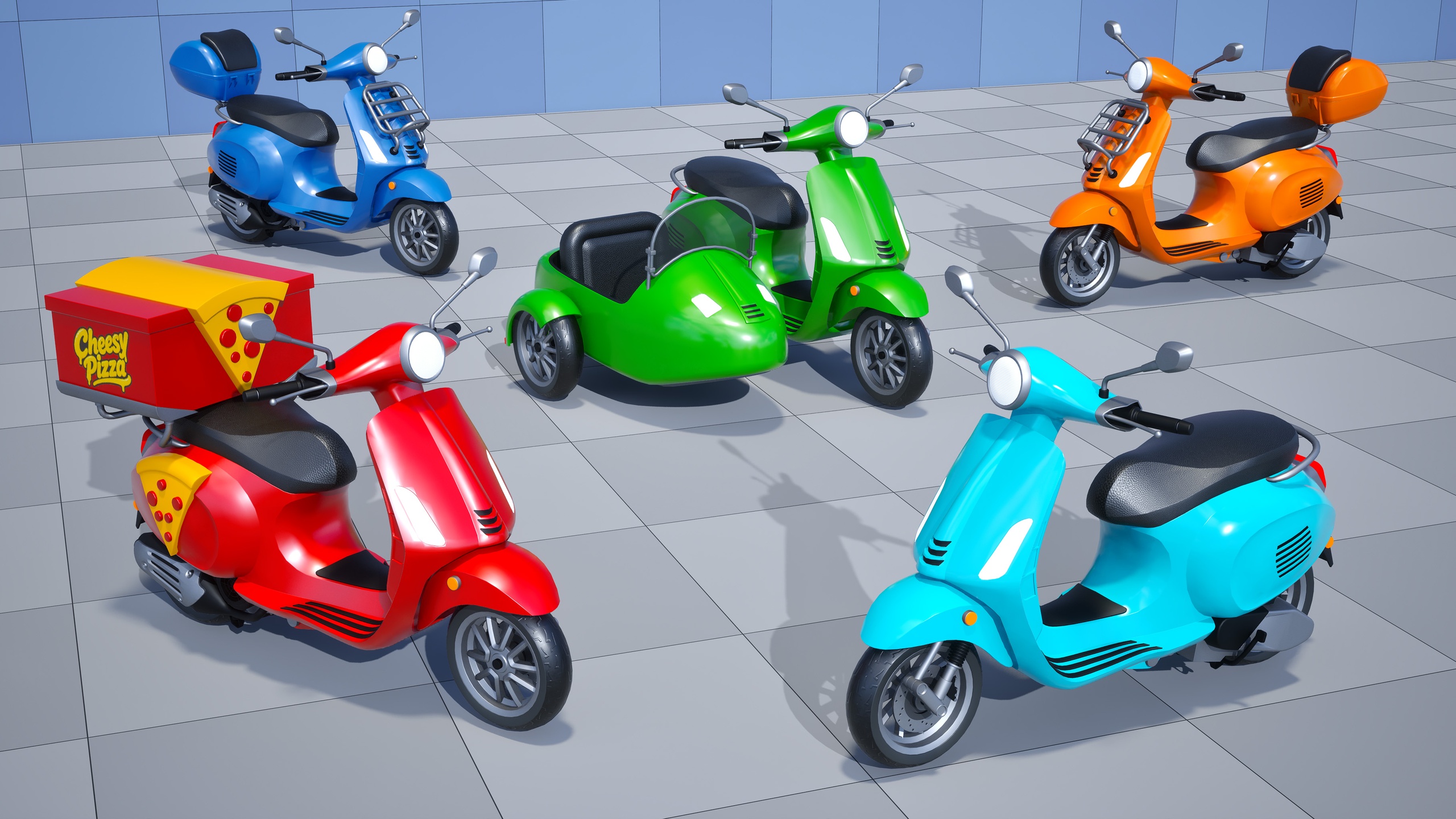 Media 1 for listing Stylized Motorcycles - Scooter Motorcylce "Cheesy"