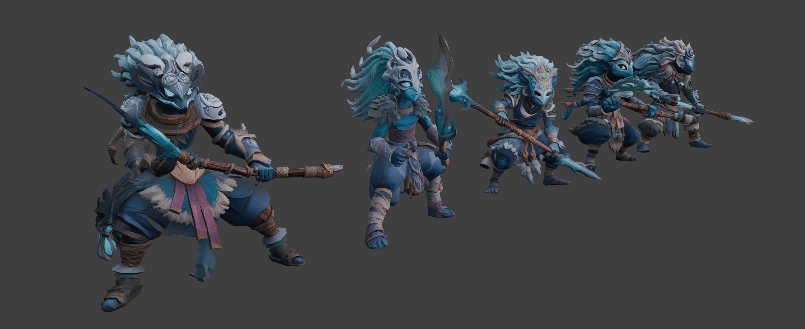 Media 1 for listing Fantasy Frost Warriors 🧊(LowPoly)
