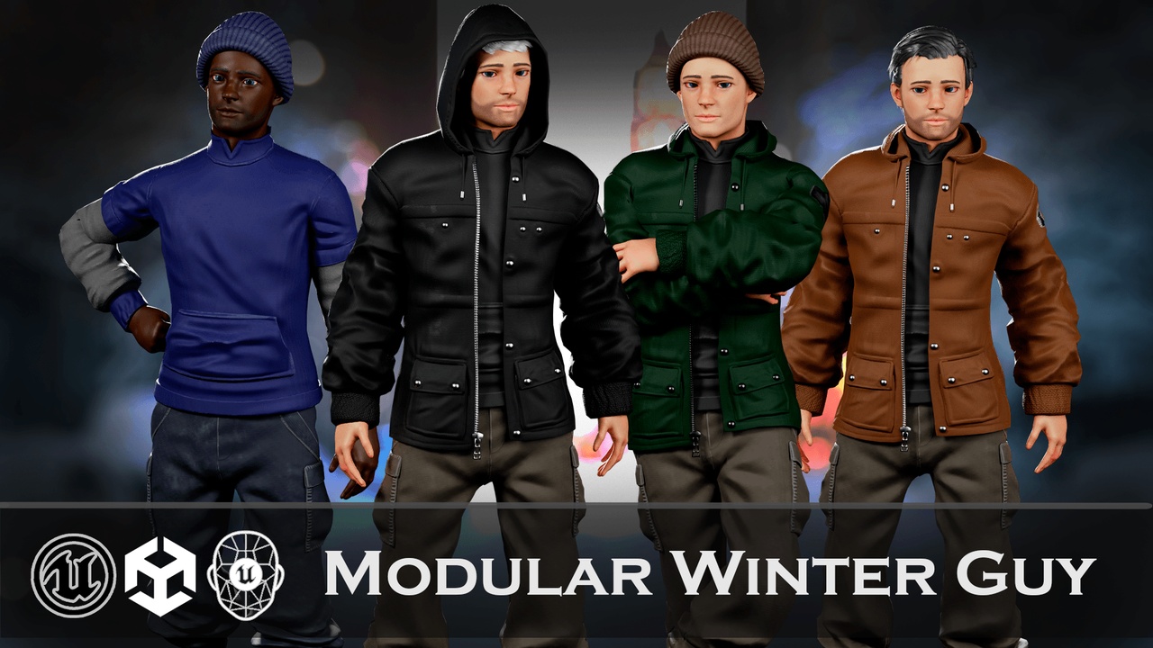 Media 1 for listing Streetwear Winter Guy – Modular Game Character