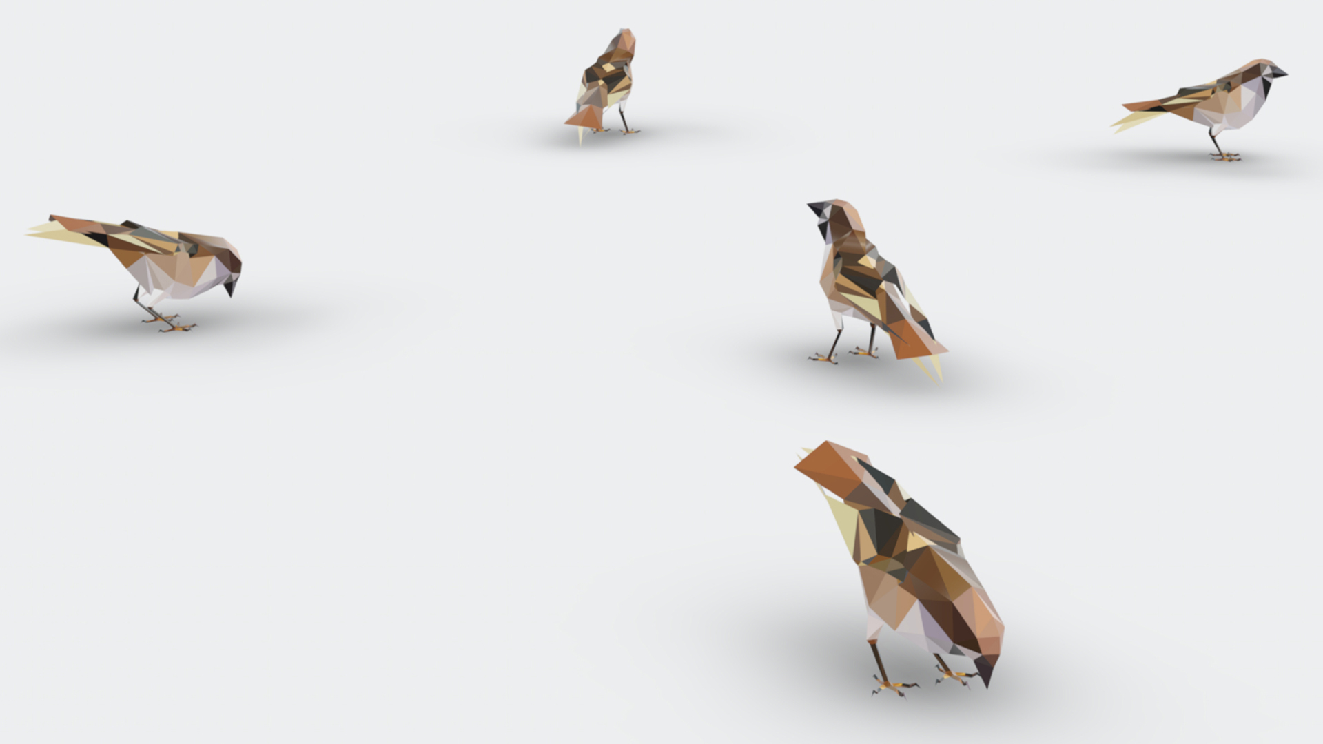 Sparrow Flock Animated Bird Swarm Shoal Birds Polyart | Fab