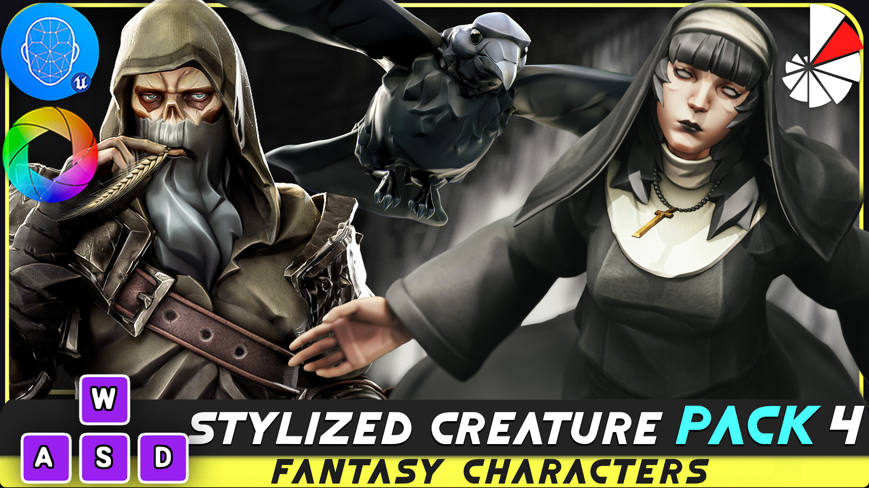3 in 1 - Creature Pack 4 - Raven - Undead Draugr - Nun Katharine - #77 ...