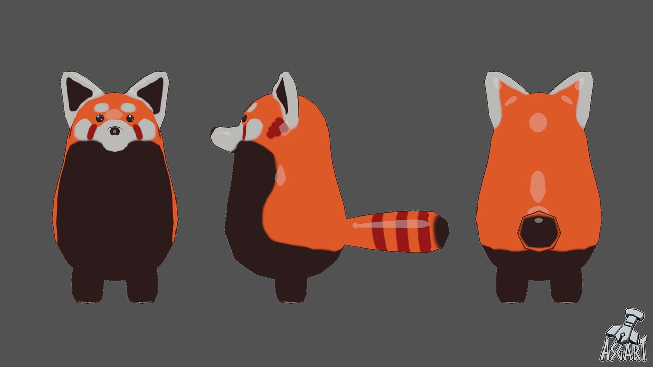Media 1 for listing Red Panda - PocketPal S1 - 3D Character - VRChat Avatar