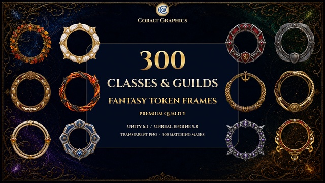 300 Class & Guild Frames — Cobalt Game Assets