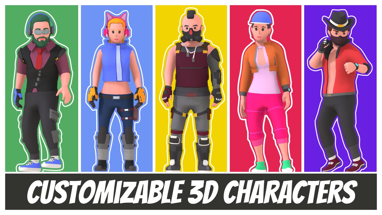 Media 1 for listing Customizable 3D Cyberpunk Characters Vol 2