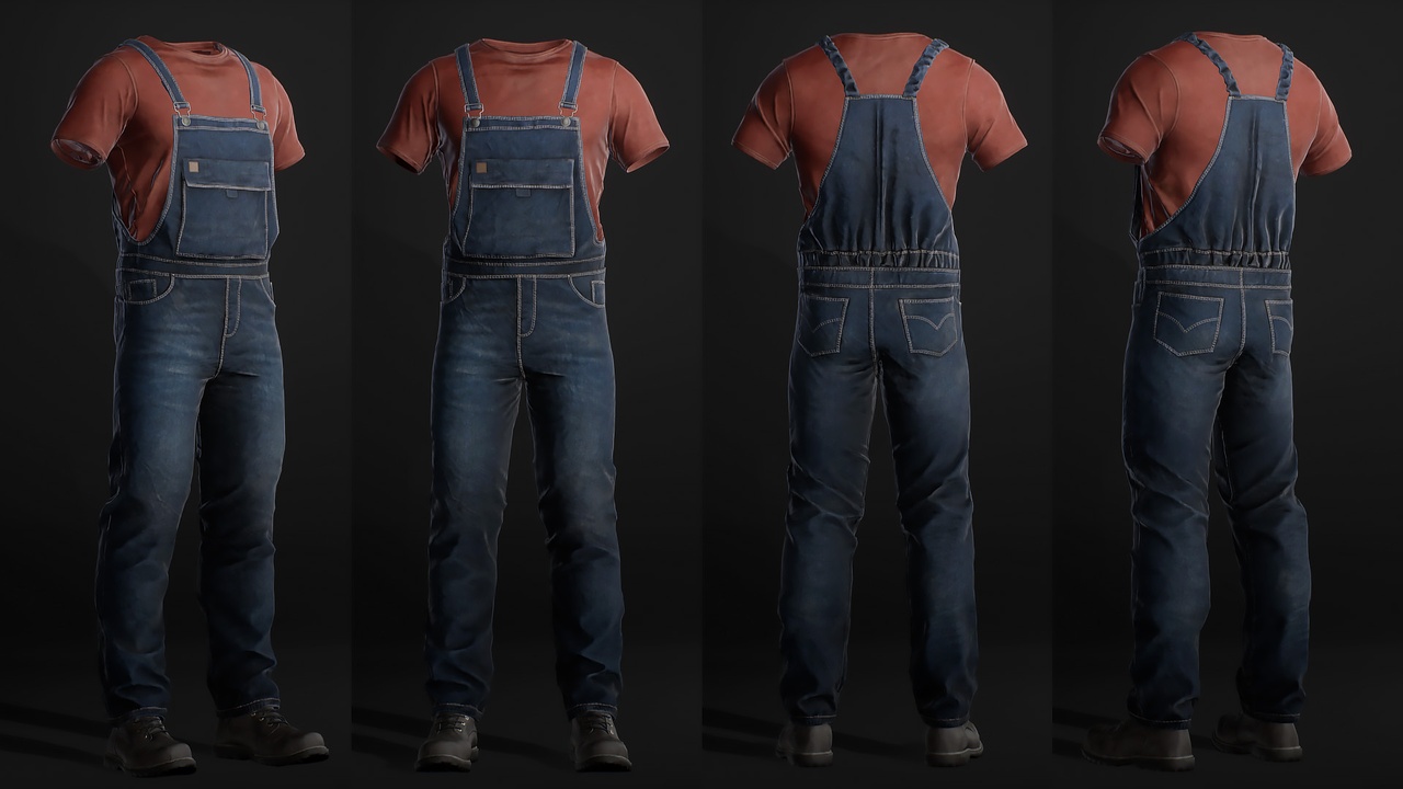 Media 1 for listing Denim Overalls T-shirt  - Metahuman