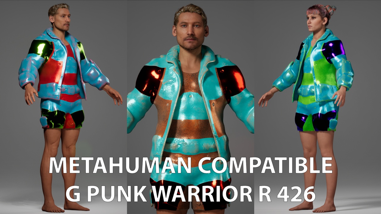 Media 1 for listing MetaHuman Compatible G Punk Warrior R 426 Outfit