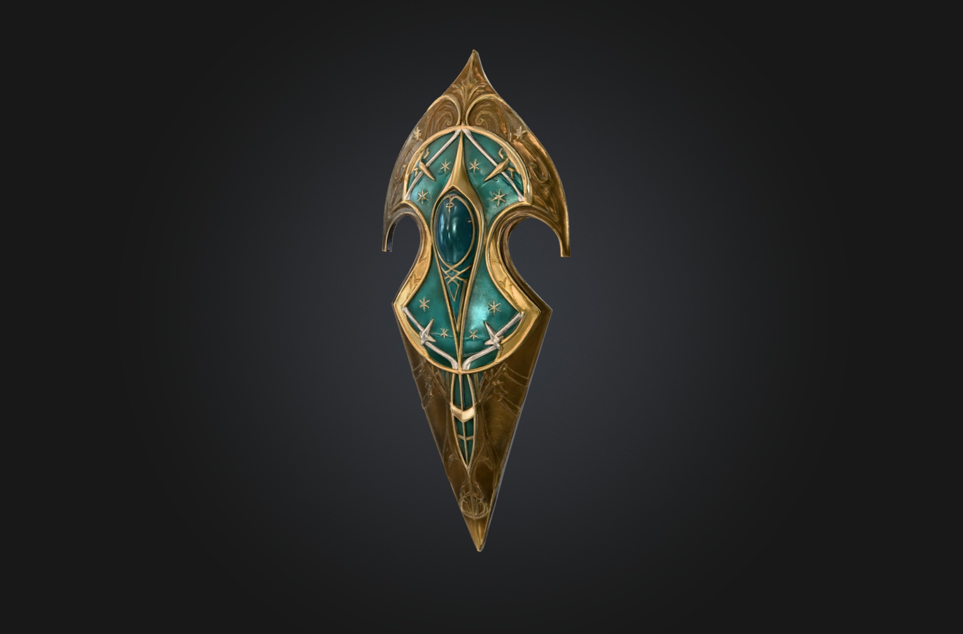 Media 1 for listing Ornate Elven Shield – Fantasy Magic Shield