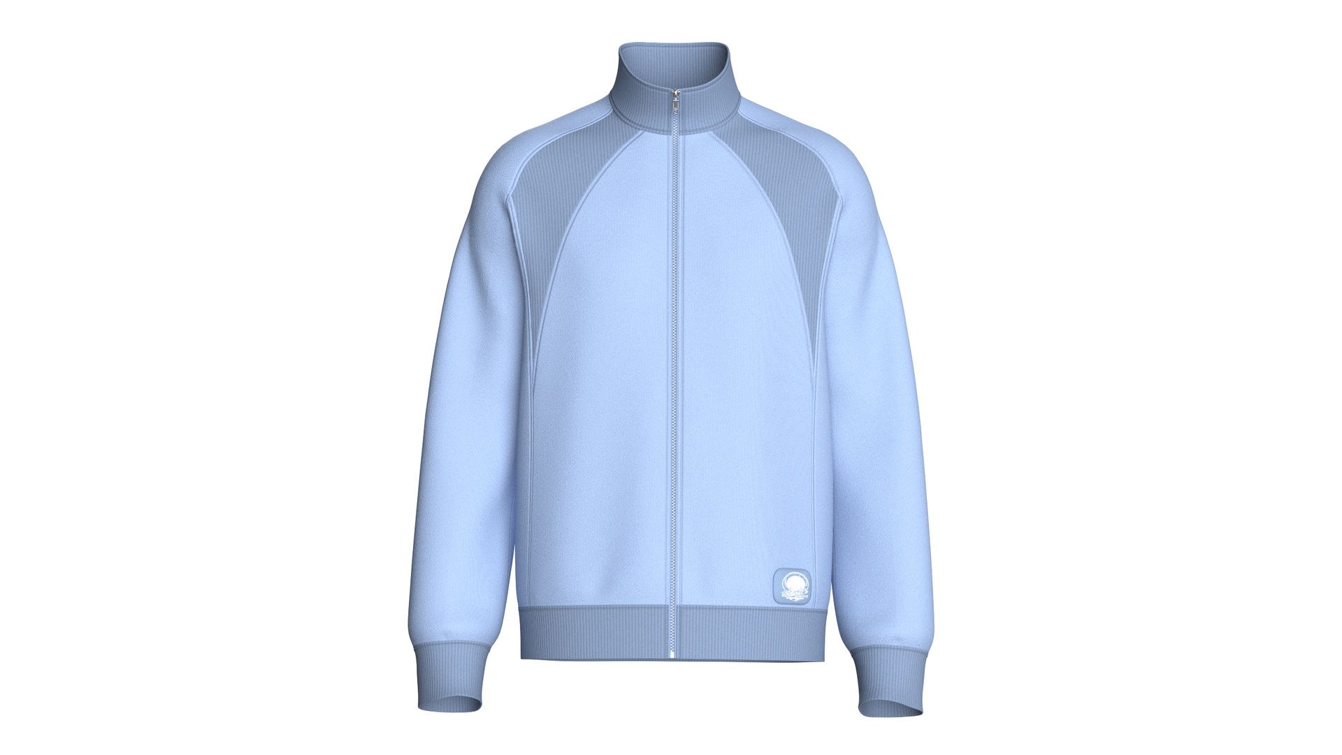 Media 1 for listing Men Raglan Zip - Up Jacket With Ribbed Panel | High Poly