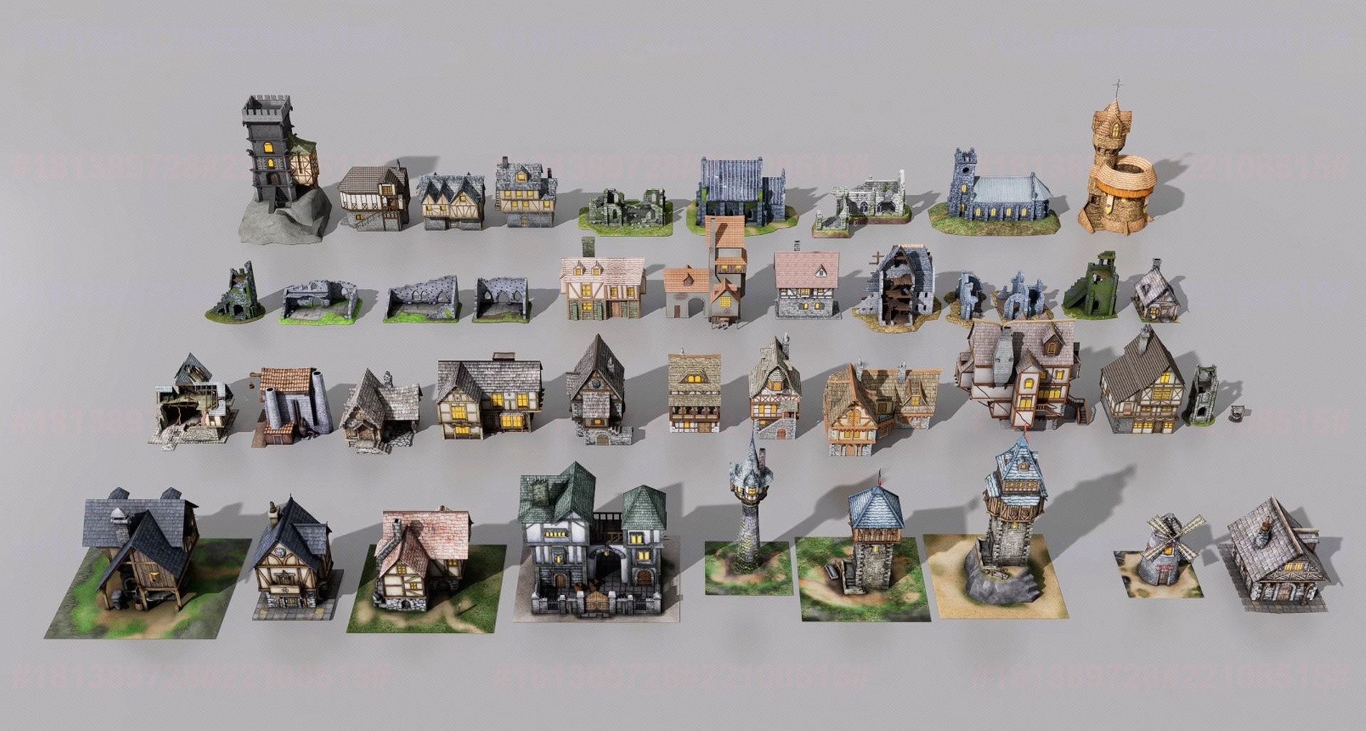Media 1 for listing Medieval European Village Building Low-Poly
