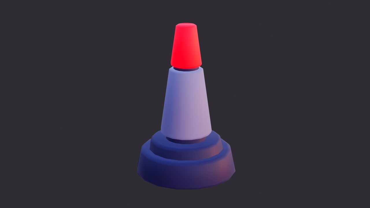 Media 1 for listing Low Poly Sci-Fi Traffic Cone