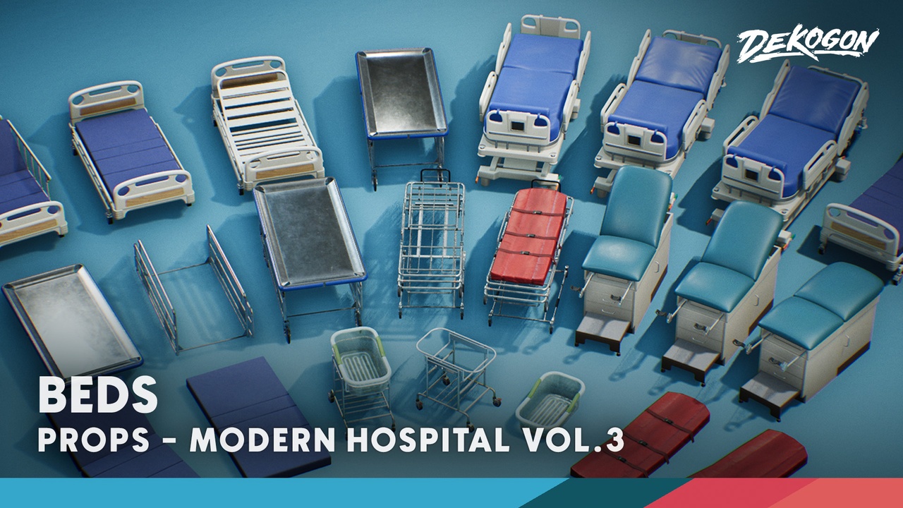 Media 1 for listing Hospital Props VOL.3 - Beds