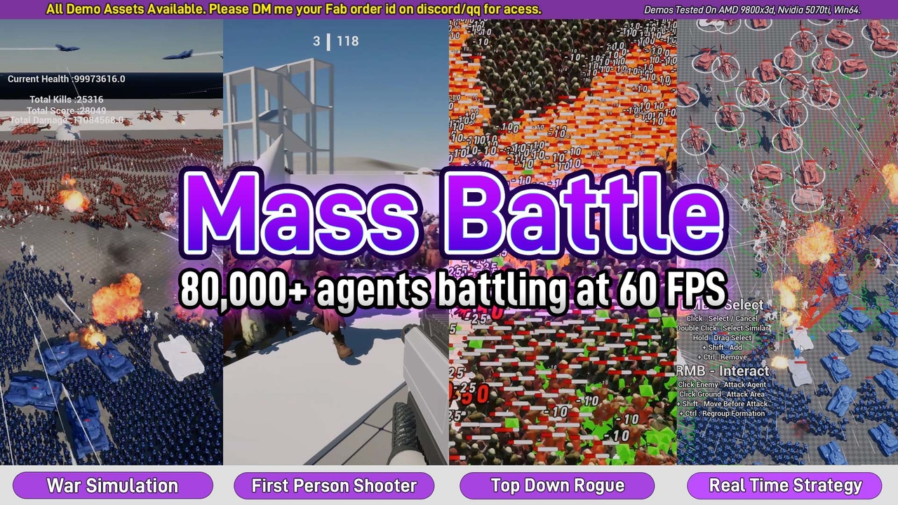 Mass Battle Crowds - 100,000+ crowd battling at 60 FPS