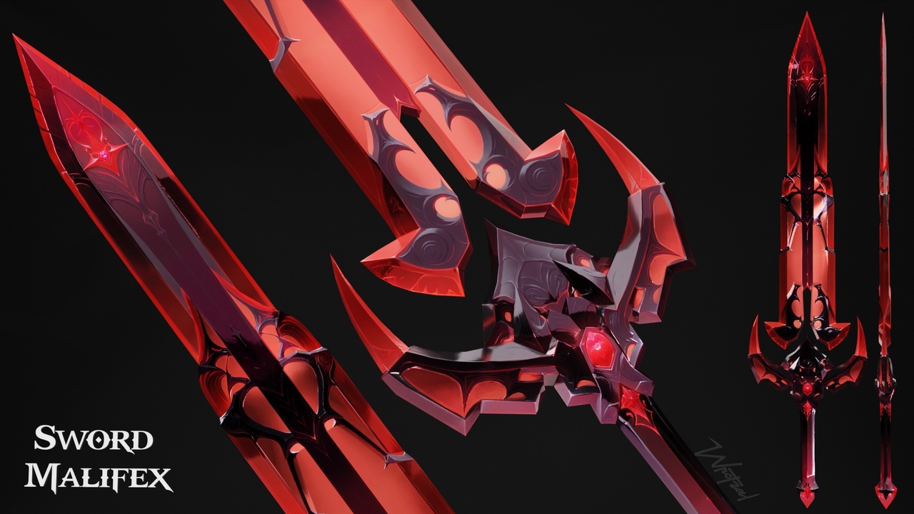 Media 1 for listing Sword Malifex [Stylized Fantasy Demon Greatsword]