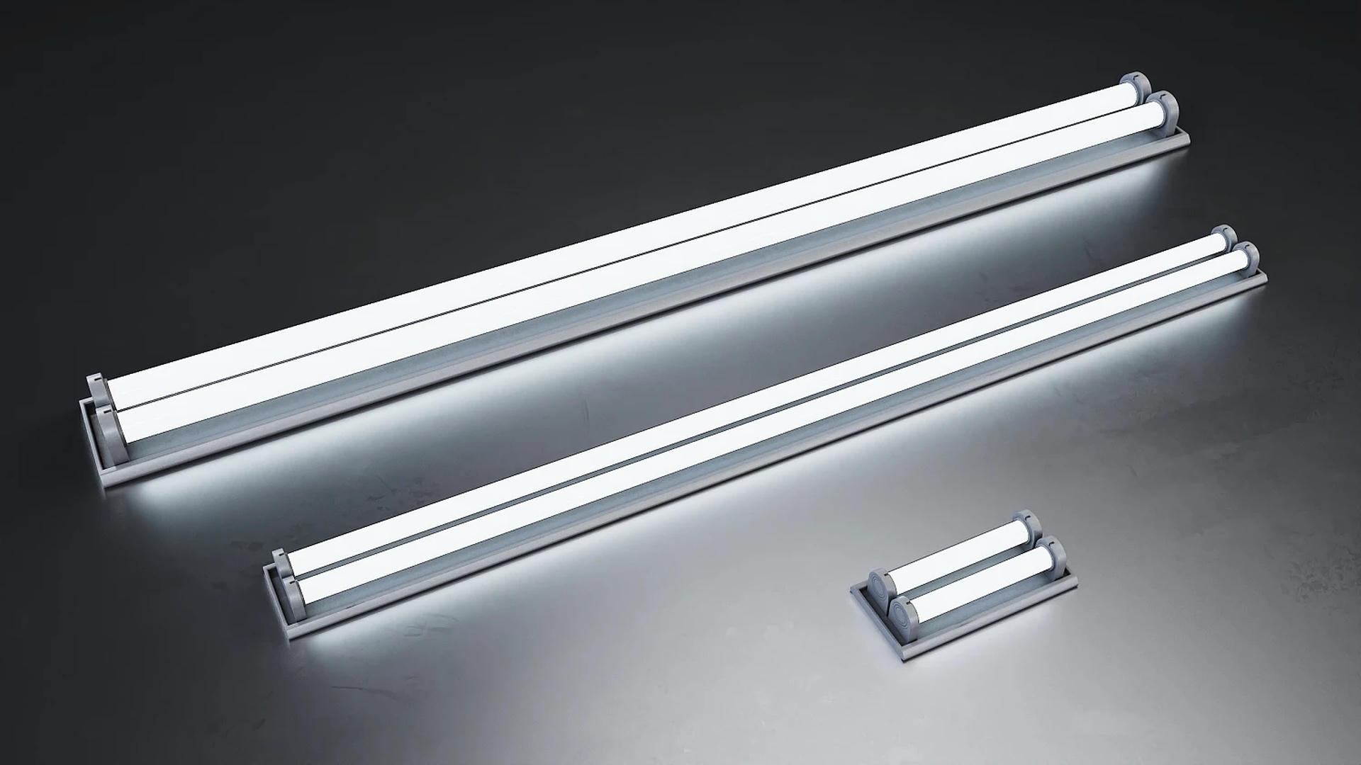 Fluorescent Tube Light Fixtures Set | Fab