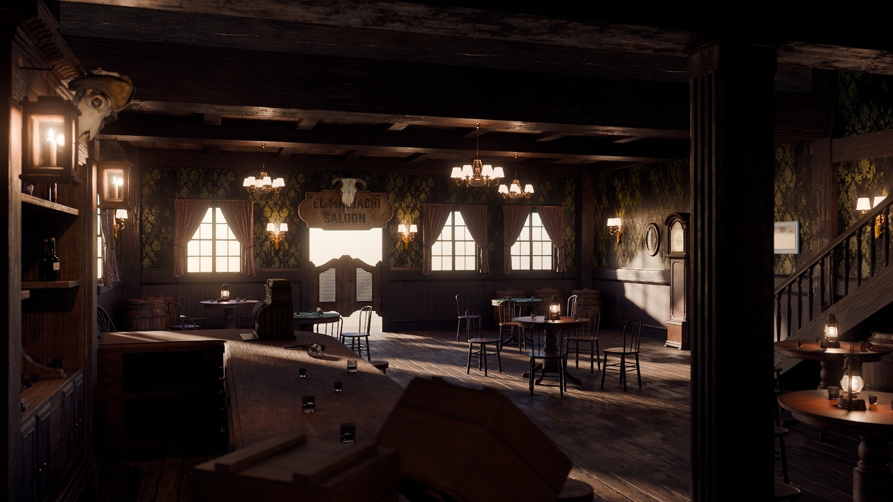 Media 1 for listing Far West Saloon Environment - Blender Scene