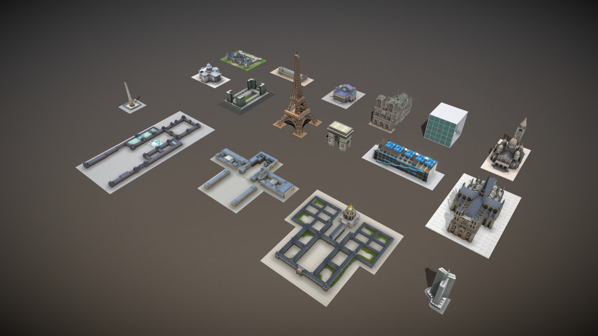 Media 1 for listing 3D Model - Famous French Buildings
