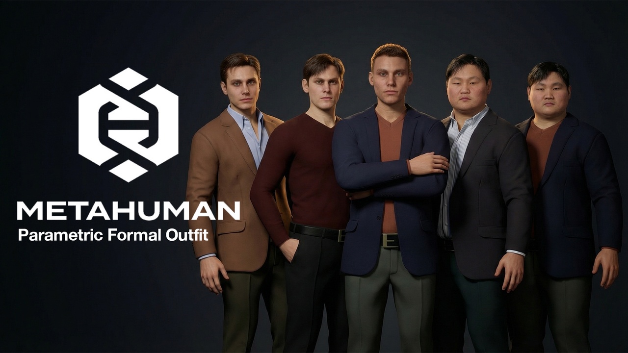 Media 1 for listing Parametric Formal Outfit for MetaHuman Pack Vol 02